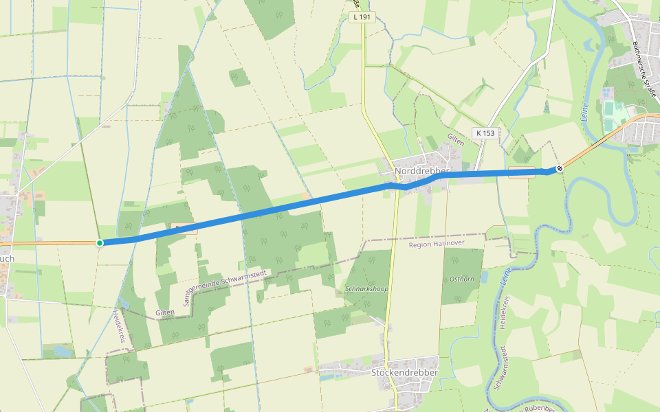 Hauptstraße walking route map in Gilten