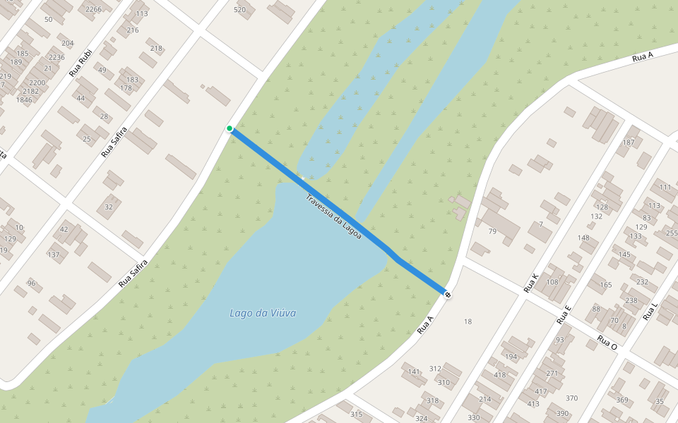 Travessia da Lagoa walking route map in Fortaleza