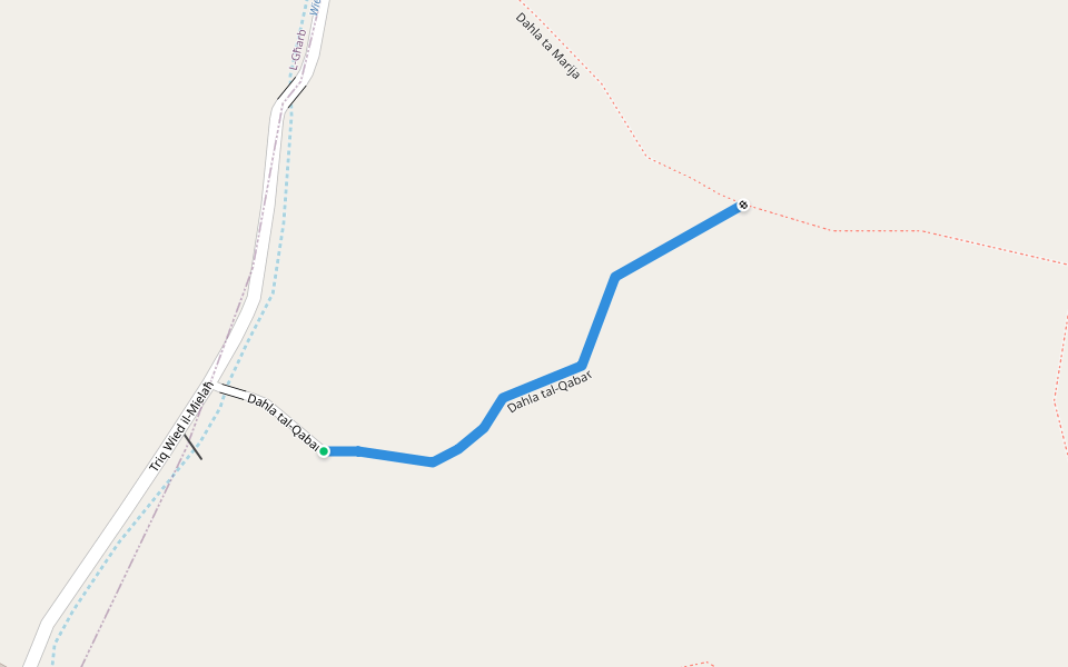 Dahla tal-Qabar walking route map in L-Għarb