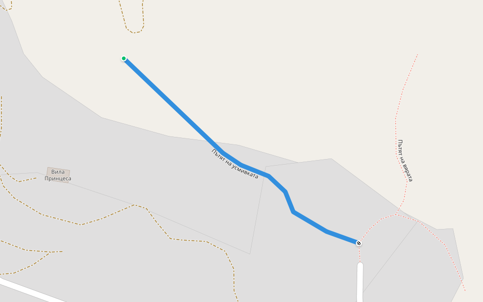 Пътят на усмивката walking route map in Borovo