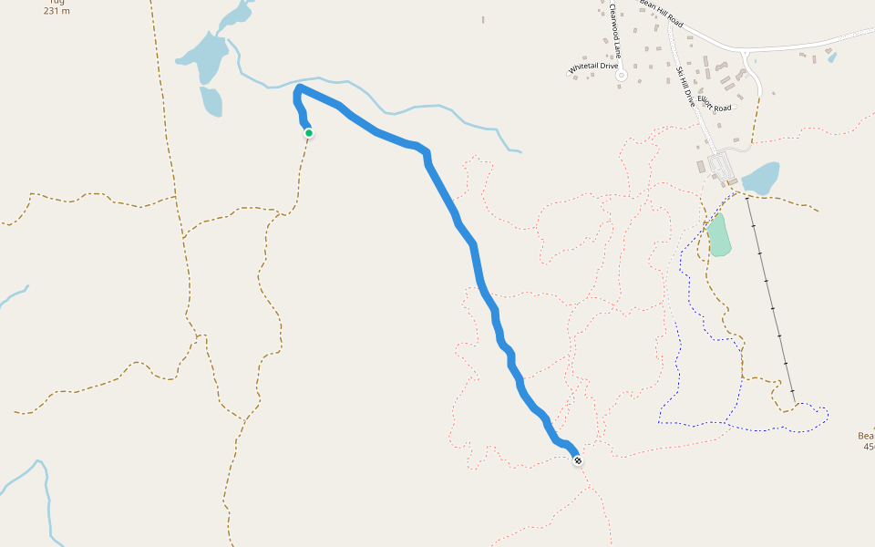 Snowmobile trial walking route map in Northfield