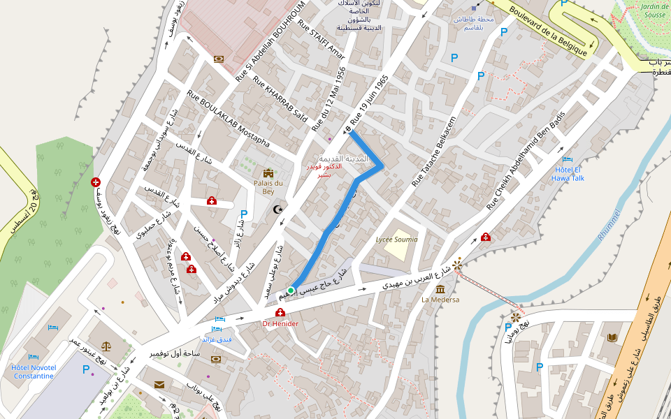 شارع قديد صالح walking route map in Constantine
