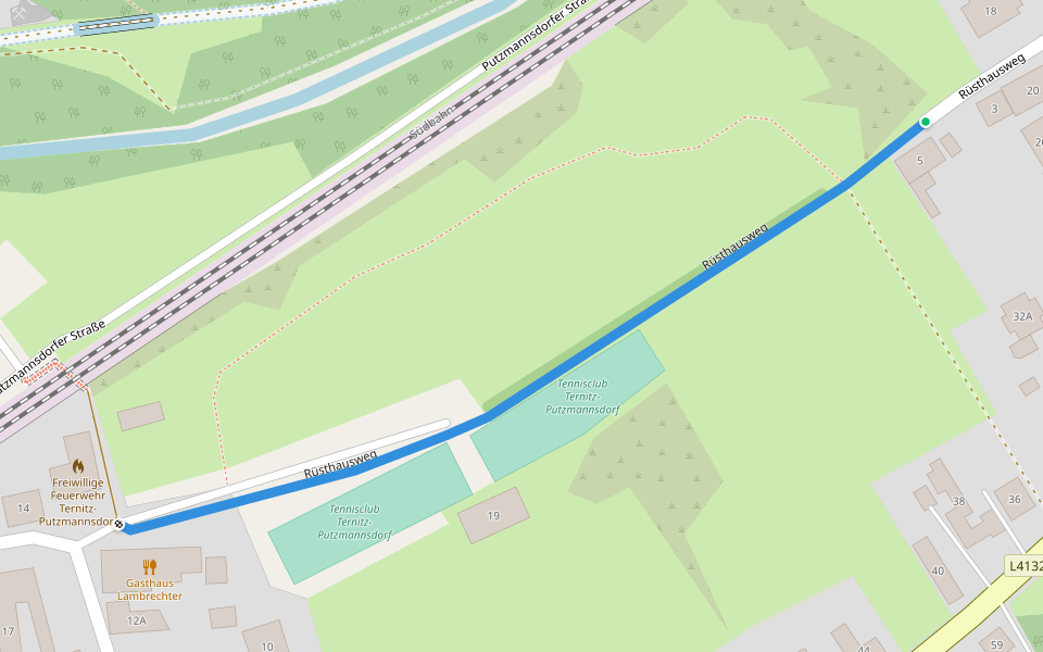 Rüsthausweg walking route map in Ternitz