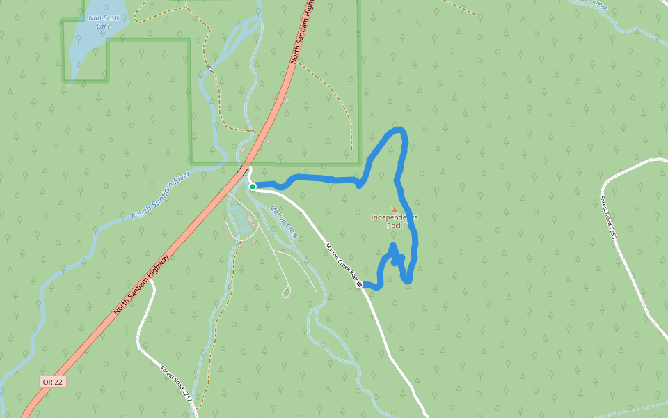 Independence Rock Trail #3431 walking route map in Idanha
