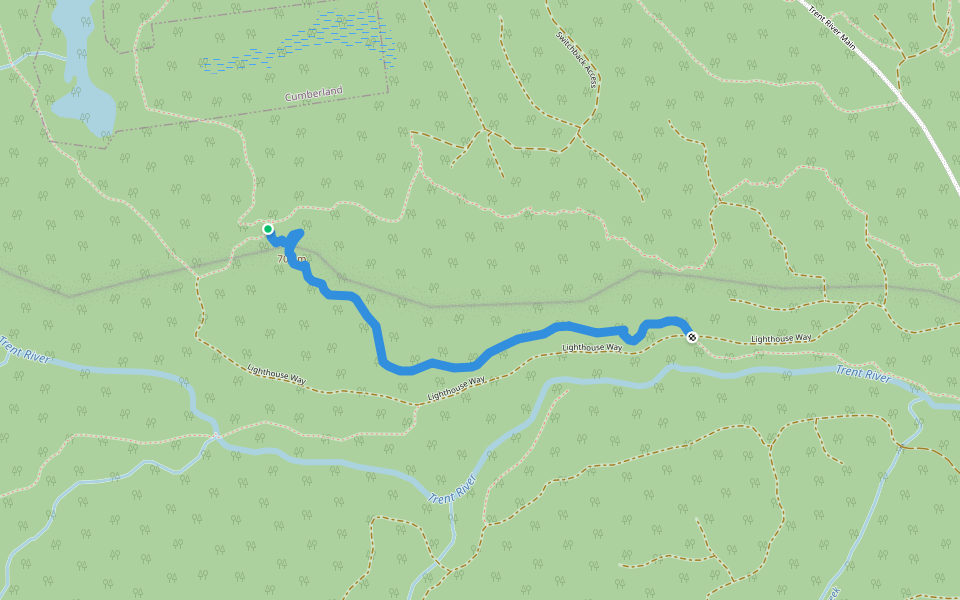 Race Rocks walking route map in Union Bay