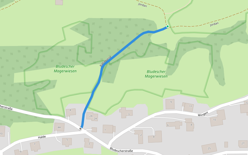 Battagasse walking route map in Bludesch