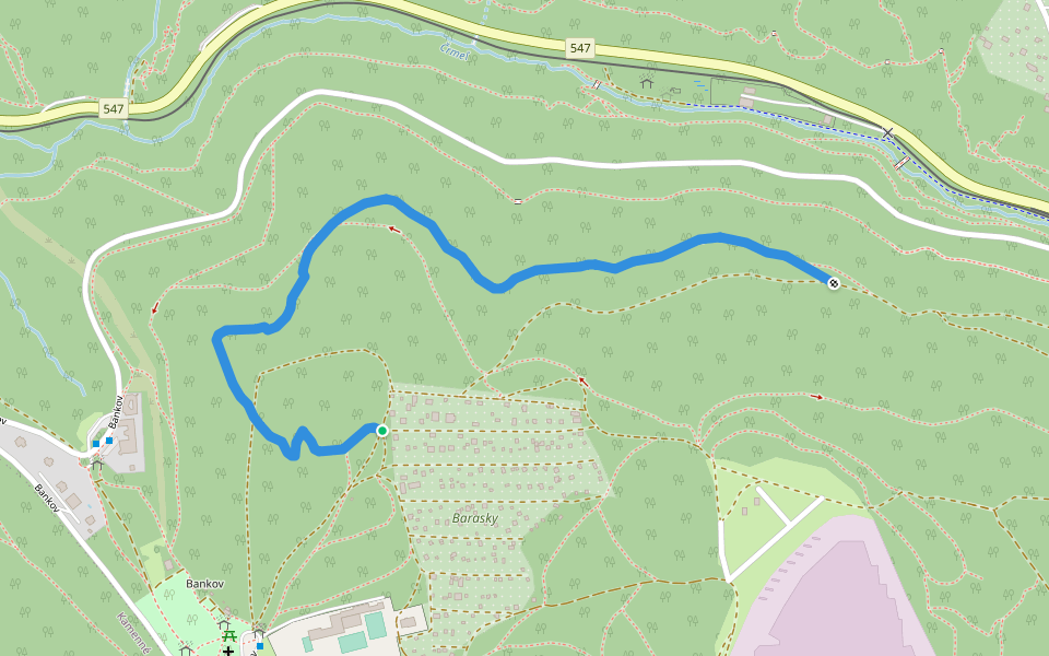 Zlatoklopka walking route map in Košice