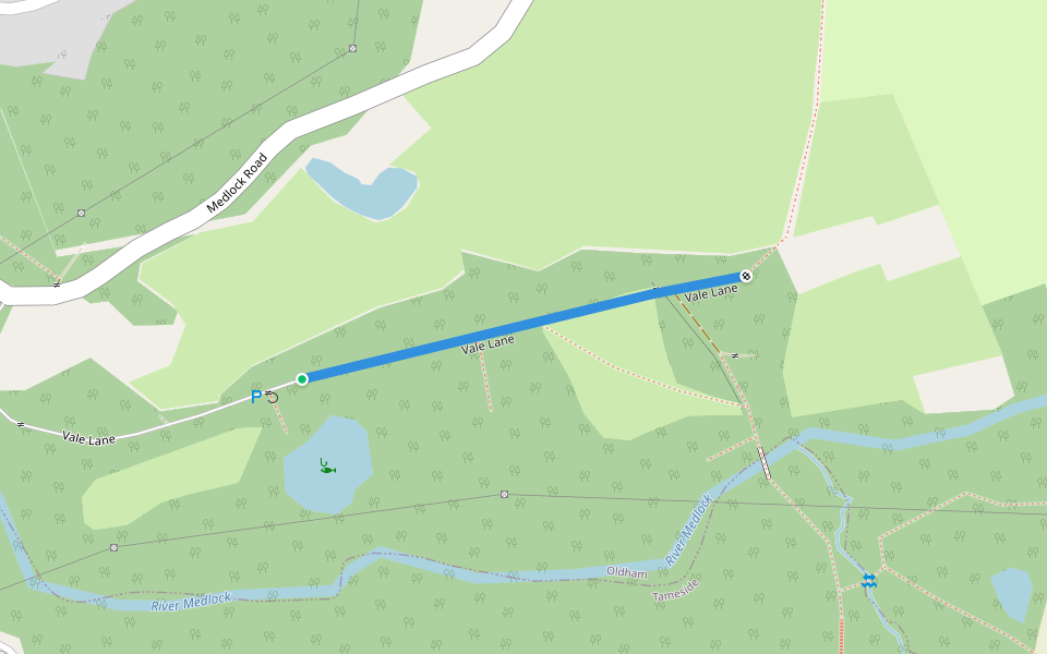 Vale Lane walking route map in Failsworth