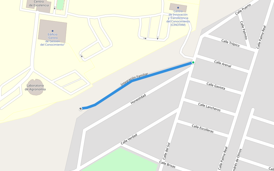 Integración Familiar walking route map in Ciudad Victoria