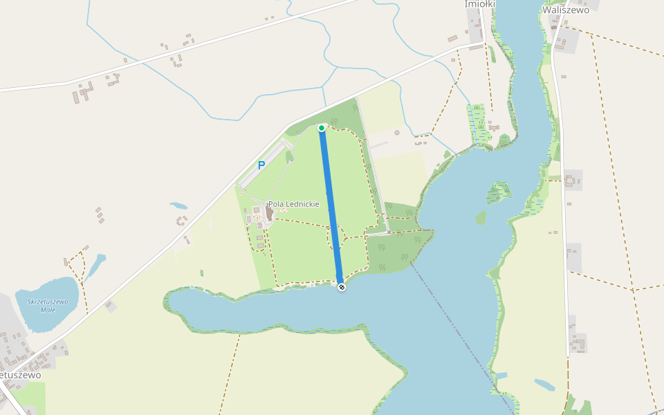 Droga III Tysiąclecia walking route map in Pola Lednickie