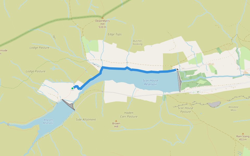 Course of tramway walking route map in Lofthouse