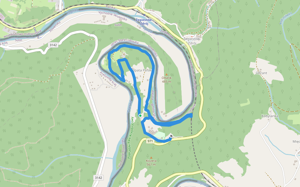 ścieżka przyrodnicza "Łopata Polska" walking route map in Żegiestów