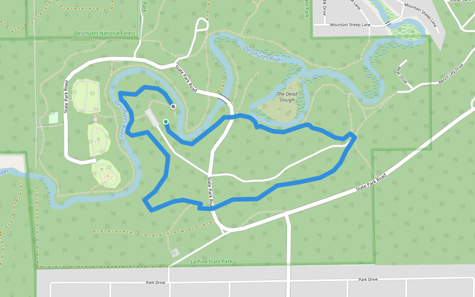 Cougar Woods Loop 3 1/8 Mile walking route map in La Pine