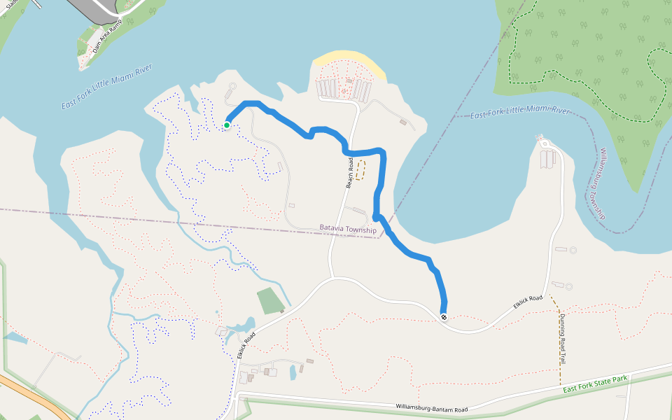 Beach Trail walking route map in Bethel