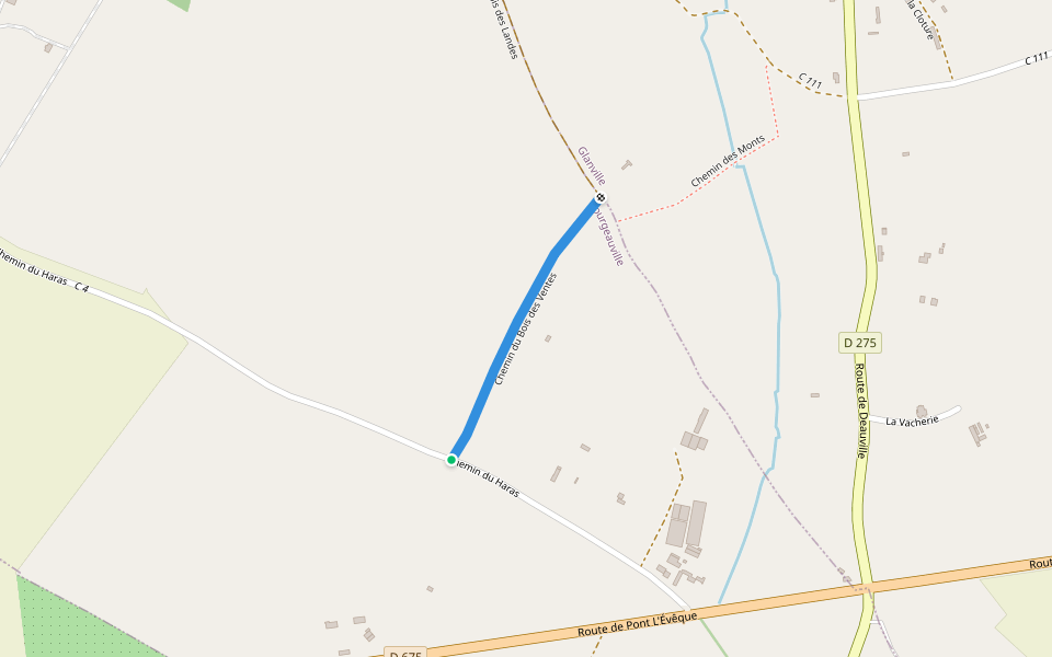 Chemin du Bois des Ventes walking route map in Bourgeauville