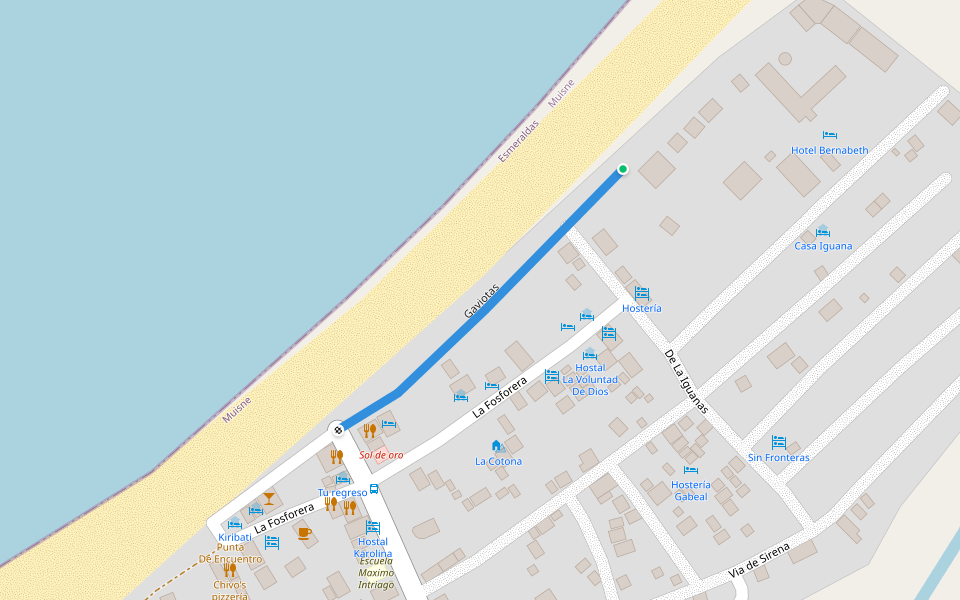 Gaviotas walking route map in San Miguel