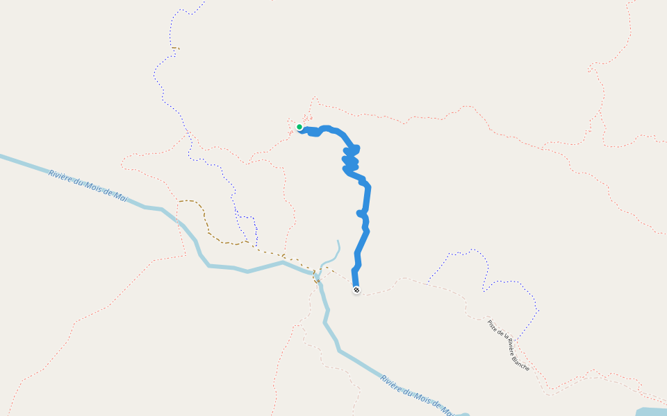 sentier de la mine du mois de mai walking route map in La Coulee