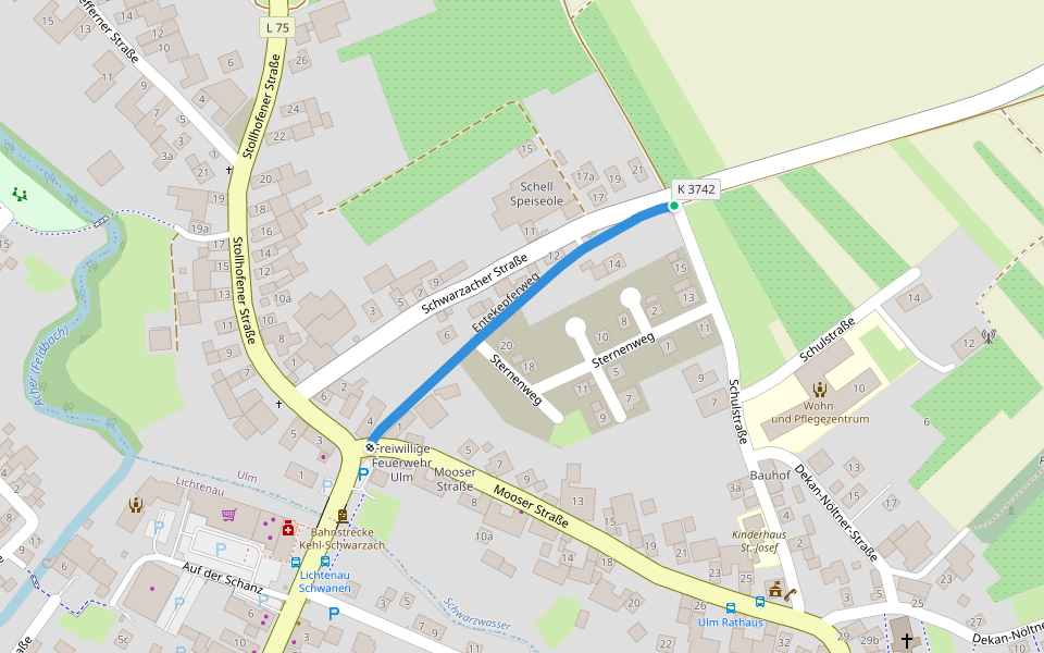 Entekepferweg walking route map in Lichtenau