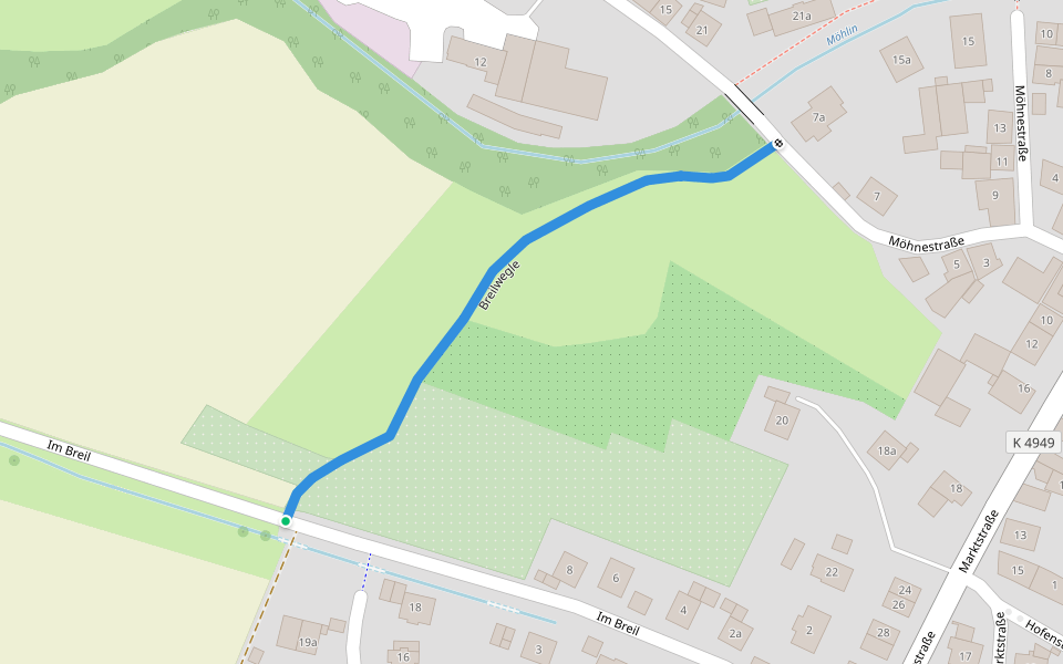 Breilwegle walking route map in Ehrenkirchen