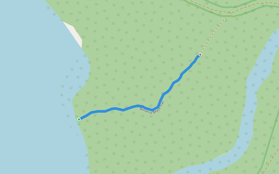 Bonanza Beach Trail walking route map in Port Clements