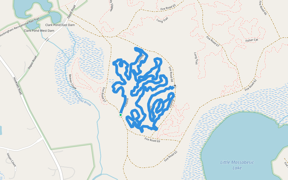 Fireline walking route map in Auburn