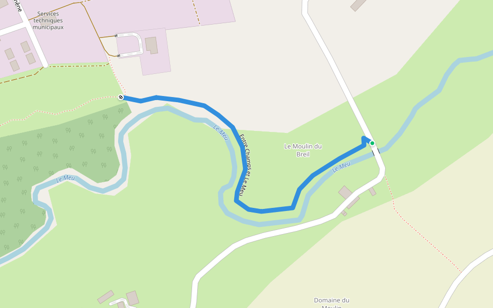 Entre Champs et Le Meu walking route map in Iffendic