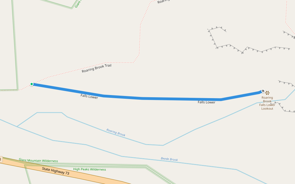 Falls Lower walking route map in Saint Huberts