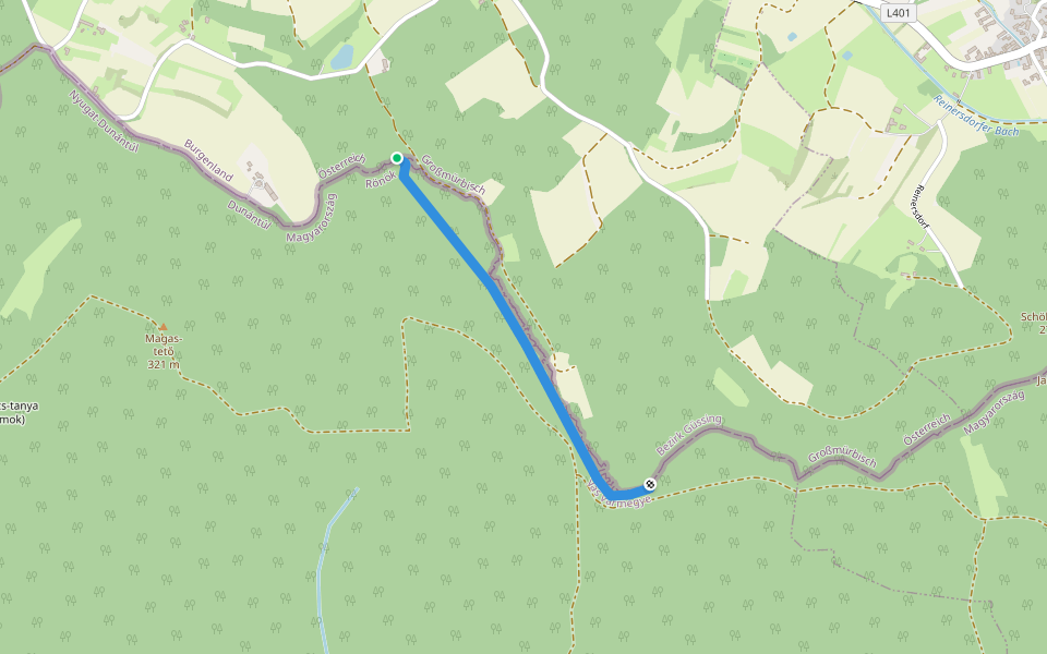Vasfüggöny túraút walking route map in Großmürbisch