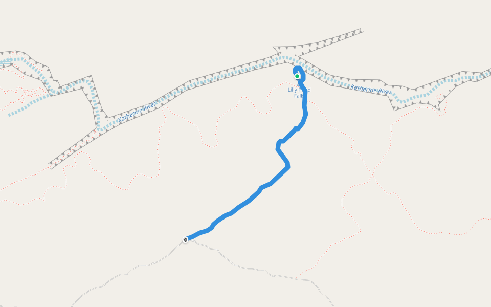 Lily Ponds Walk walking route map in Nitmiluk