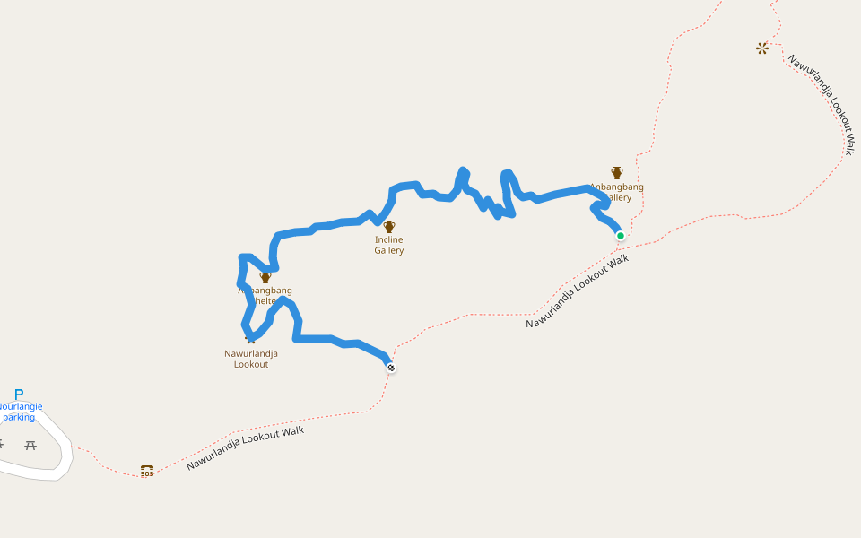 Burrunggui Walk walking route map in Kakadu