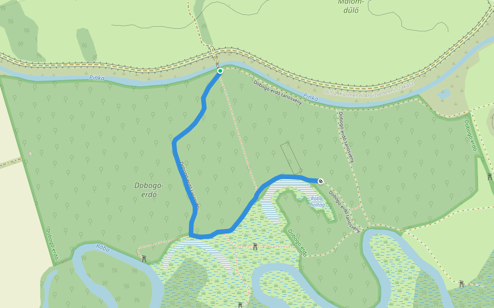 Dobogó-erdő tanösvény walking route map in Körmend