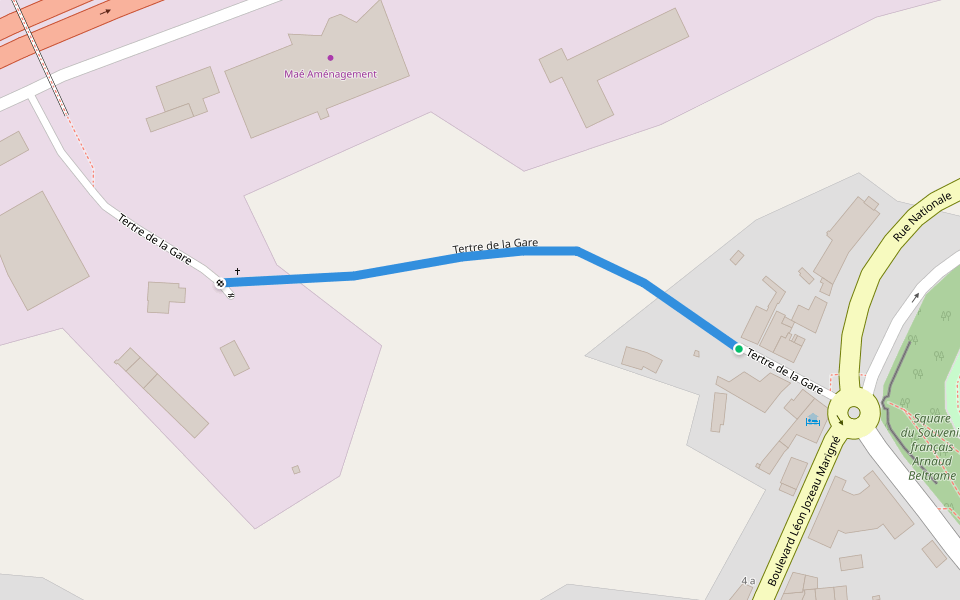 Tertre de la Gare walking route map in Avranches