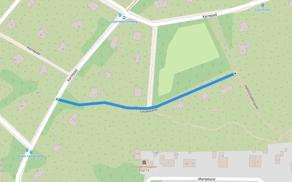 Louwvlakte walking route map in Schiermonnikoog