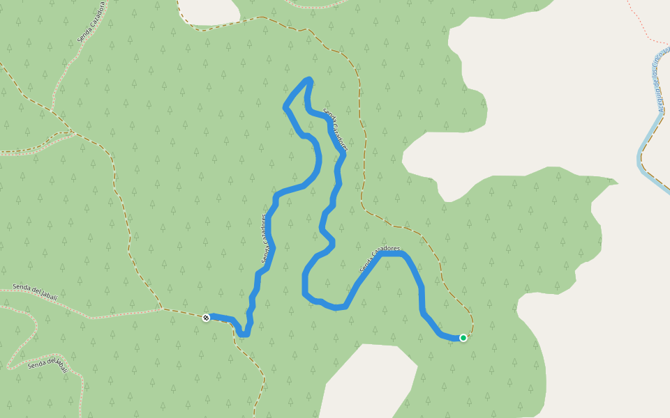 Senda Cazadores walking route map in Ejea de los Caballeros