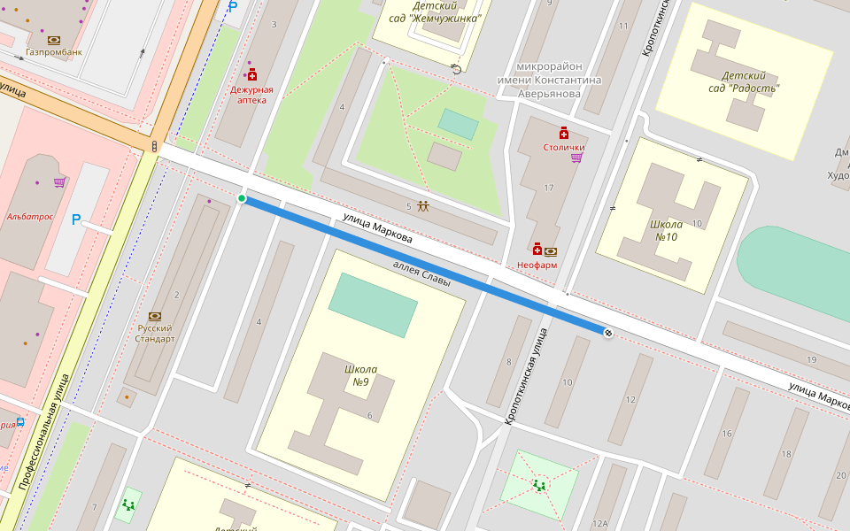 аллея Славы walking route map in Dmitrov