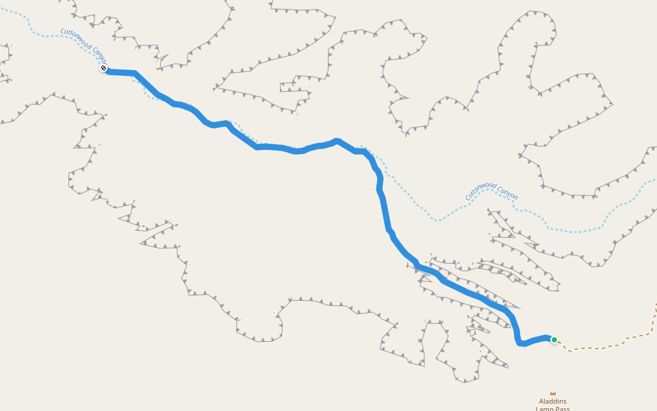 Hole In the Rock Trail walking route map in Lake Powell