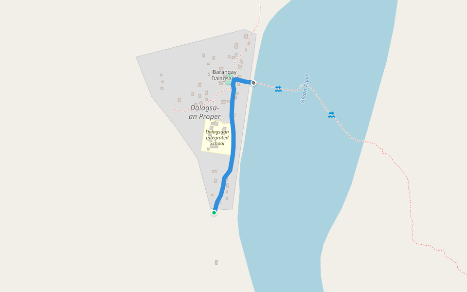 Dalagsaan Proper, Jamindan walking route map in Libacao