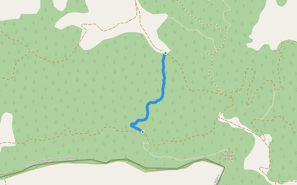 Senda Capuchinos walking route map in Ejea de los Caballeros