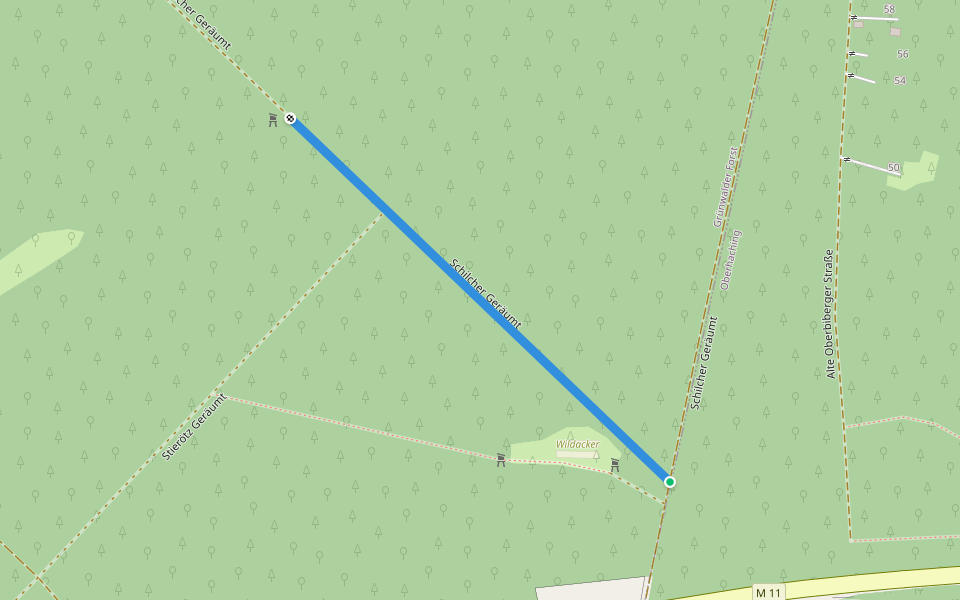 Schilcher Geräumt walking route map in Grünwalder Forst
