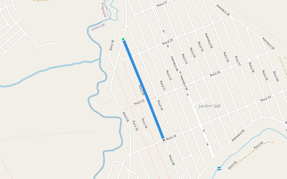 Rua Ji 49 walking route map in Aparecida de Goiânia