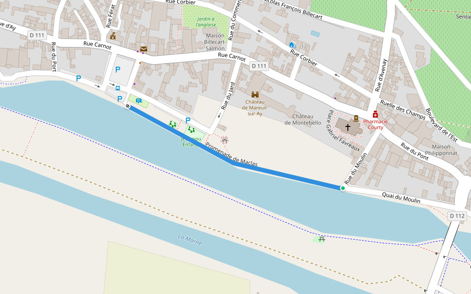 Promenade de Maclas walking route map in Aÿ-Champagne