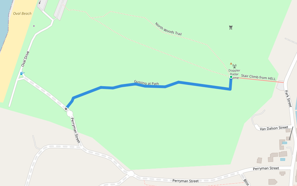 Gussing at Path walking route map in Saugatuck