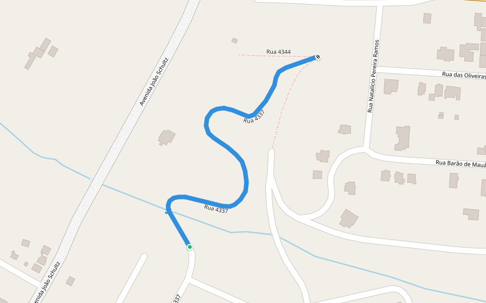 Rua 4337 walking route map in Lages