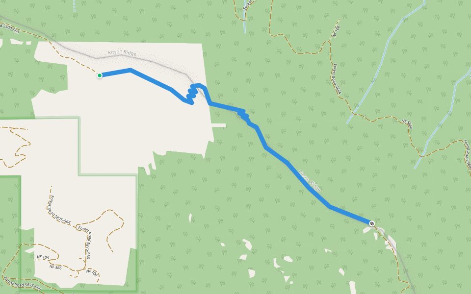 Kitson Ridge walking route map in Oakridge
