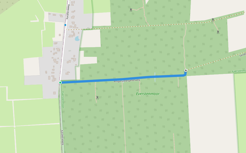 Ansgariustiergartenweg walking route map in Oldenburg