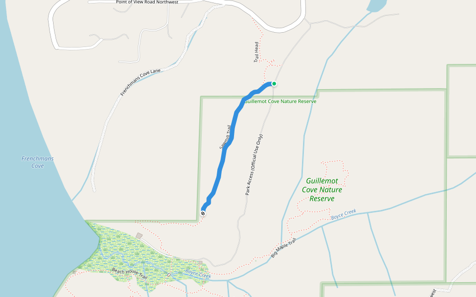 Sawmill Trail walking route map in Seabeck