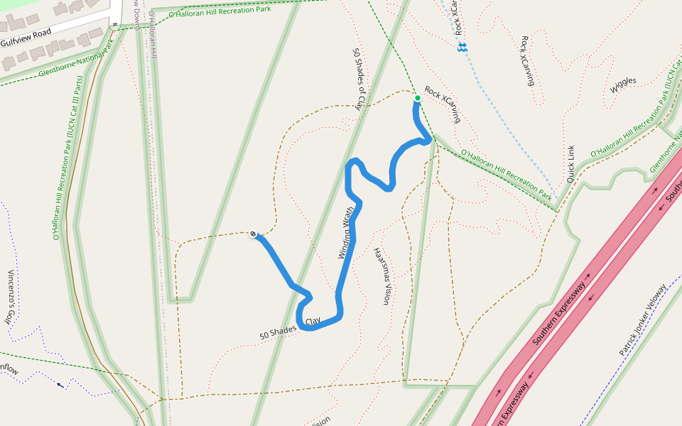 Winding Wrath walking route map in O'Halloran Hill