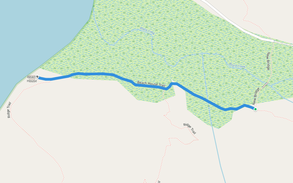 Beach House Trail walking route map in Seabeck