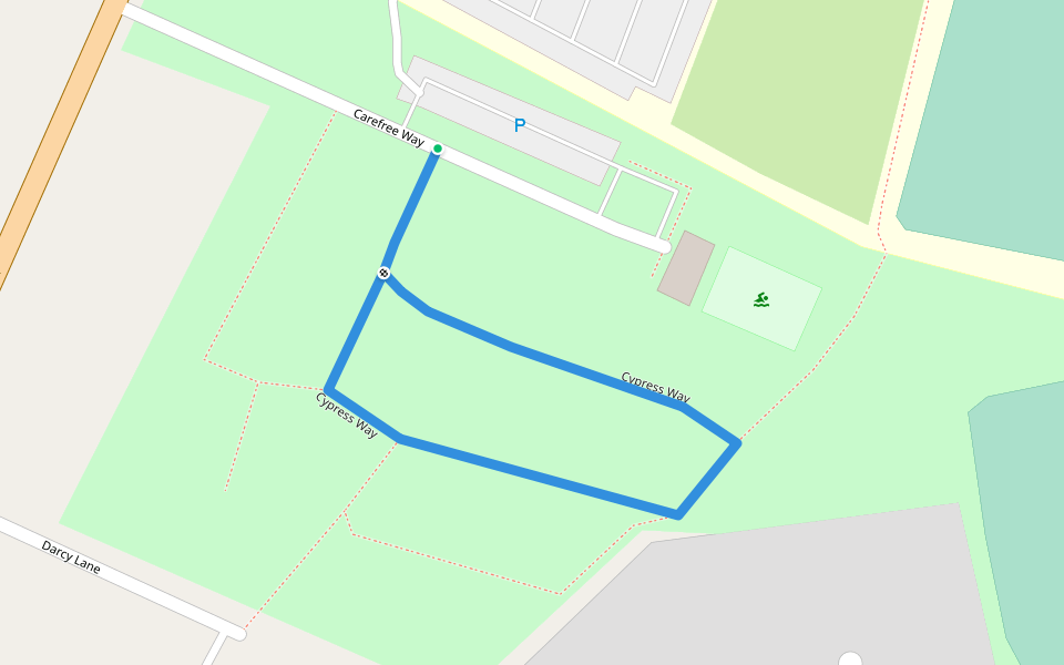 Cypress Way walking route map in Lexington Park