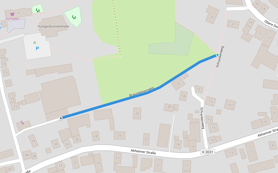 Braunwiesenweg walking route map in Gerstetten